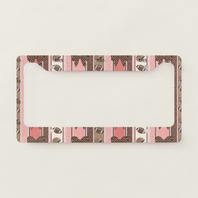Coquette Football Bows Leopard Pattern (2) License Plate Frame (Front)