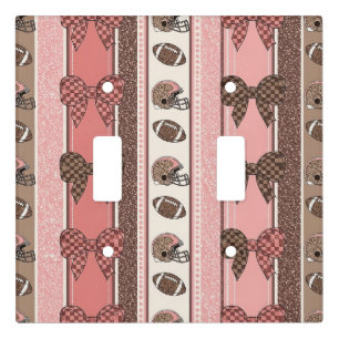 Coquette Football Bows Leopard Pattern (2) Light Switch Cover