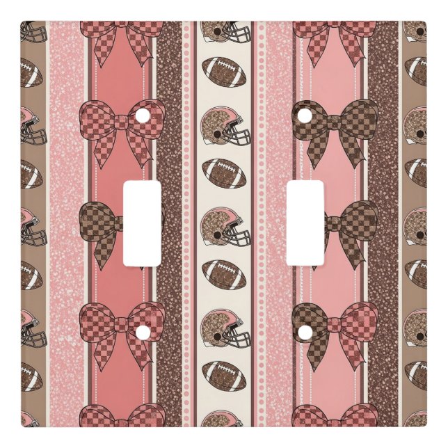 Coquette Football Bows Leopard Pattern (2) Light Switch Cover (Front)