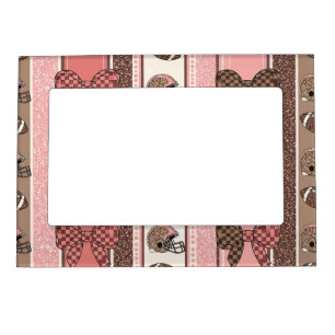 Coquette Football Bows Leopard Pattern (2) Magnetic Frame