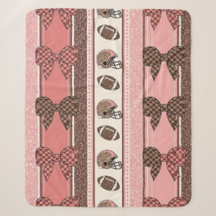 Coquette Football Bows Leopard Pattern (2) Sherpa Blanket