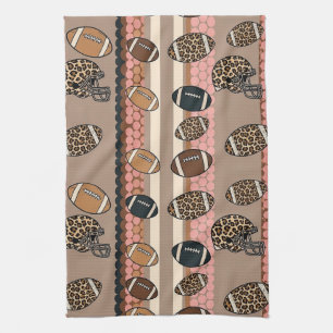 Coquette Football Bows Leopard Pattern (3) Kitchen Towel