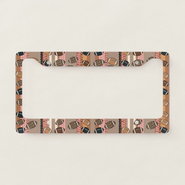 Coquette Football Bows Leopard Pattern (3) License Plate Frame (Front)