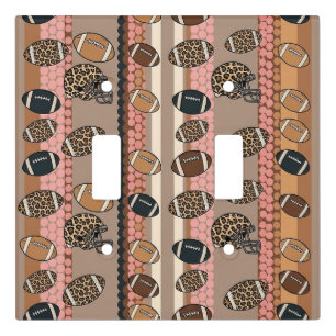 Coquette Football Bows Leopard Pattern (3) Light Switch Cover