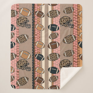 Coquette Football Bows Leopard Pattern (3) Sherpa Blanket
