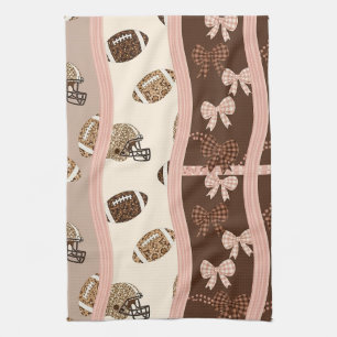 Coquette Football Bows Leopard Pattern (4) Kitchen Towel