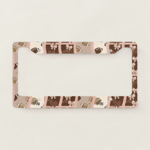 Coquette Football Bows Leopard Pattern (4) License Plate Frame