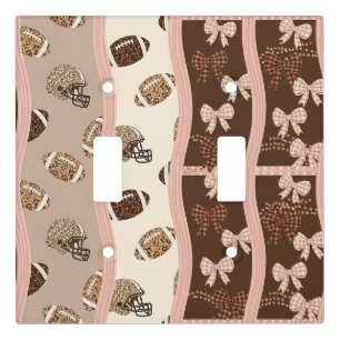 Coquette Football Bows Leopard Pattern (4) Light Switch Cover