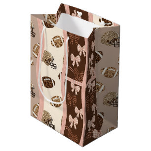 Coquette Football Bows Leopard Pattern (4) Medium Gift Bag