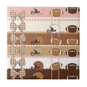 Coquette Football Bows Leopard Pattern (5) Ceramic Tile