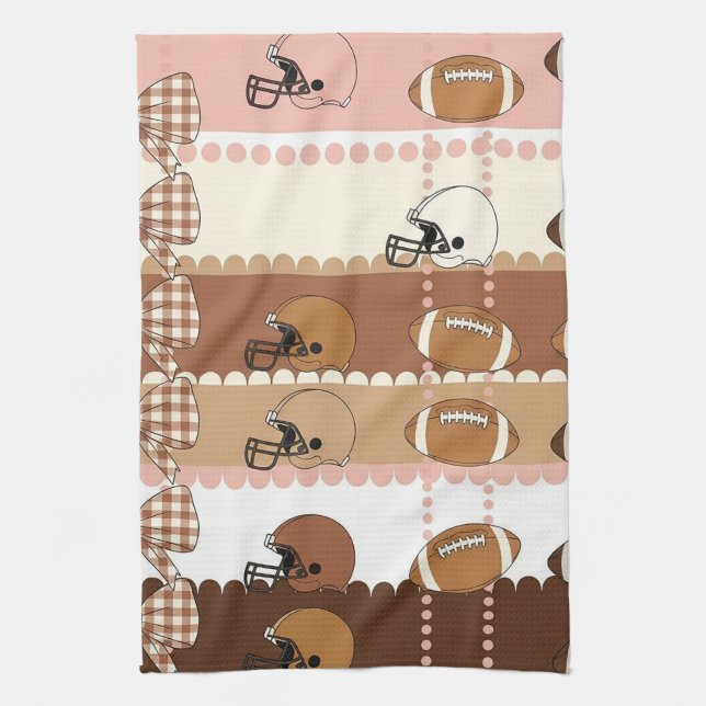 Coquette Football Bows Leopard Pattern (5) Kitchen Towel (Vertical)