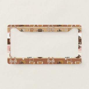 Coquette Football Bows Leopard Pattern (5) License Plate Frame