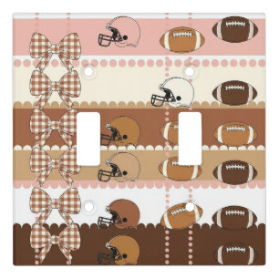 Coquette Football Bows Leopard Pattern (5) Light Switch Cover