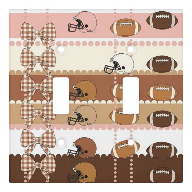 Coquette Football Bows Leopard Pattern (5) Light Switch Cover (Front)