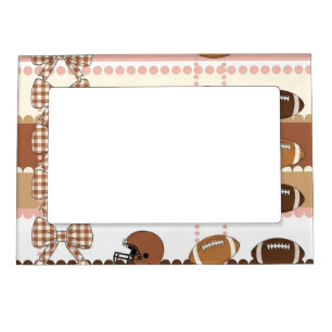 Coquette Football Bows Leopard Pattern (5) Magnetic Frame