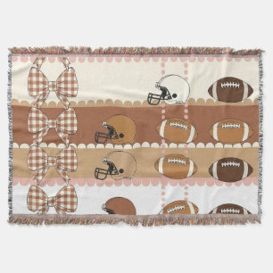 Coquette Football Bows Leopard Pattern (5) Throw Blanket