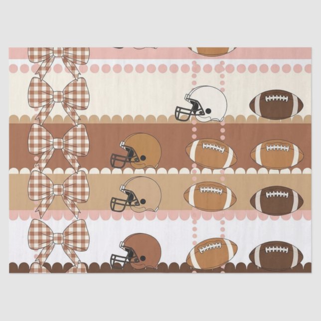 Coquette Football Bows Leopard Pattern (5) Tissue Paper (Front)