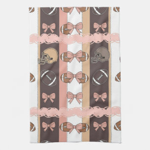 Coquette Football Bows Leopard Pattern (6) Kitchen Towel