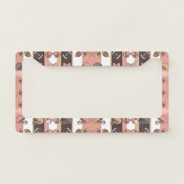 Coquette Football Bows Leopard Pattern (6) License Plate Frame (Front)