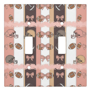 Coquette Football Bows Leopard Pattern (6) Light Switch Cover