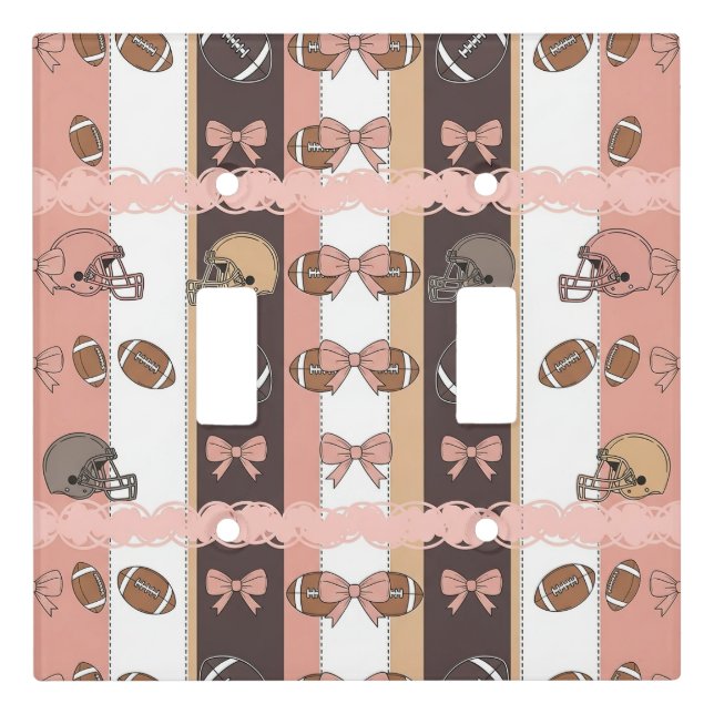 Coquette Football Bows Leopard Pattern (6) Light Switch Cover (Front)