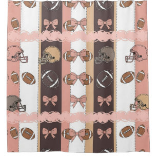 Coquette Football Bows Leopard Pattern (6) Shower Curtain