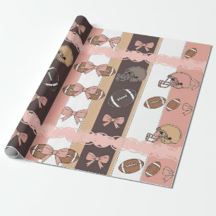 Coquette Football Bows Leopard Pattern (6) Wrapping Paper
