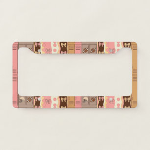 Coquette Football Bows Leopard Pattern (7) License Plate Frame