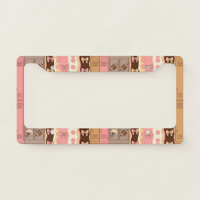 Coquette Football Bows Leopard Pattern (7) License Plate Frame (Front)