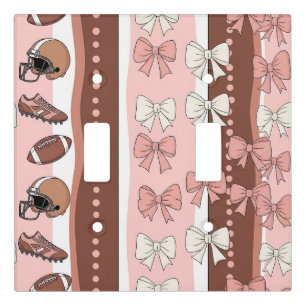 Coquette Football Bows Leopard Pattern (7) Light Switch Cover