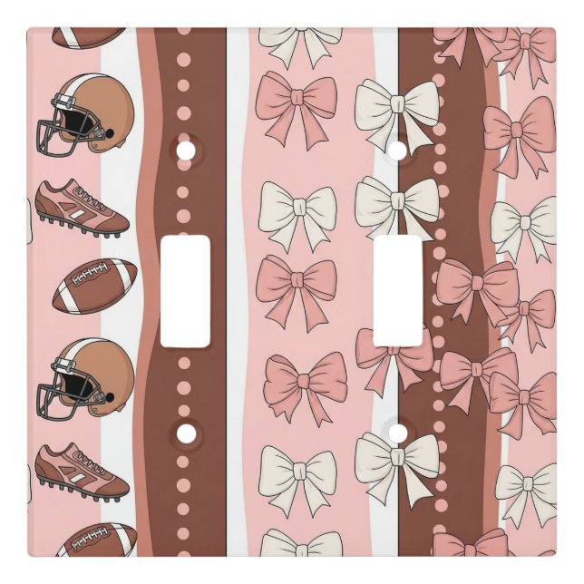 Coquette Football Bows Leopard Pattern (7) Light Switch Cover (Front)