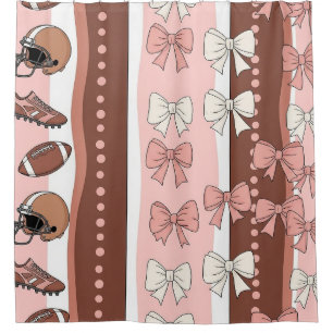 Coquette Football Bows Leopard Pattern (7) Shower Curtain