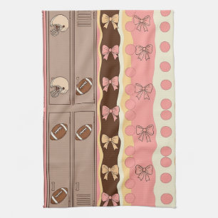 Coquette Football Bows Leopard Pattern (8) Kitchen Towel