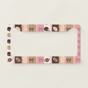 Coquette Football Bows Leopard Pattern (8) License Plate Frame