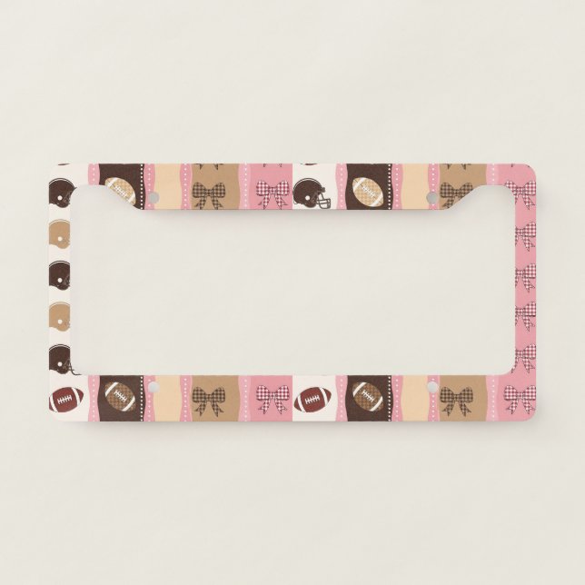 Coquette Football Bows Leopard Pattern (8) License Plate Frame (Front)
