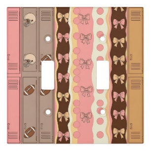 Coquette Football Bows Leopard Pattern (8) Light Switch Cover