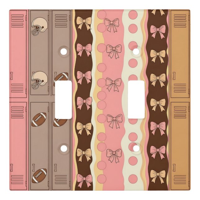 Coquette Football Bows Leopard Pattern (8) Light Switch Cover (Front)