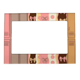 Coquette Football Bows Leopard Pattern (8) Magnetic Frame
