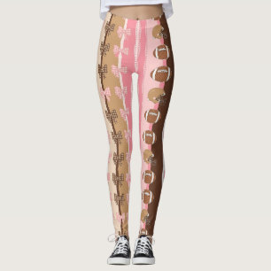 Coquette Football Bows Leopard Pattern (9) Leggings