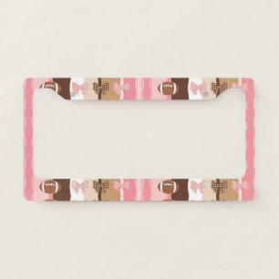 Coquette Football Bows Leopard Pattern (9) License Plate Frame