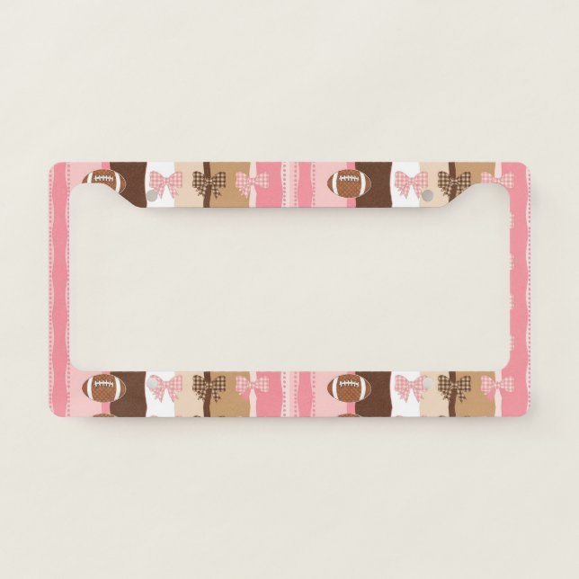 Coquette Football Bows Leopard Pattern (9) License Plate Frame (Front)