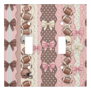 Coquette Football Bows Leopard Pattern (9) Light Switch Cover