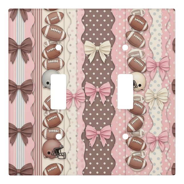 Coquette Football Bows Leopard Pattern (9) Light Switch Cover (Front)