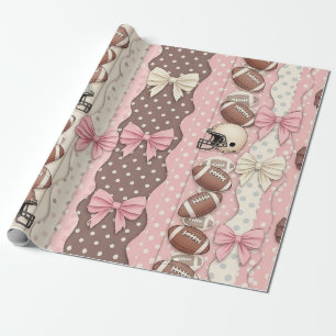 Coquette Football Bows Leopard Pattern (9) Wrapping Paper
