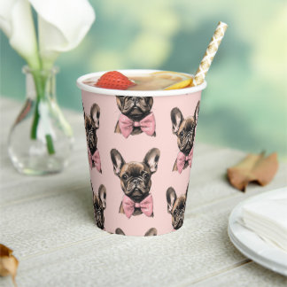 Coquette Frenchie Paper Cups