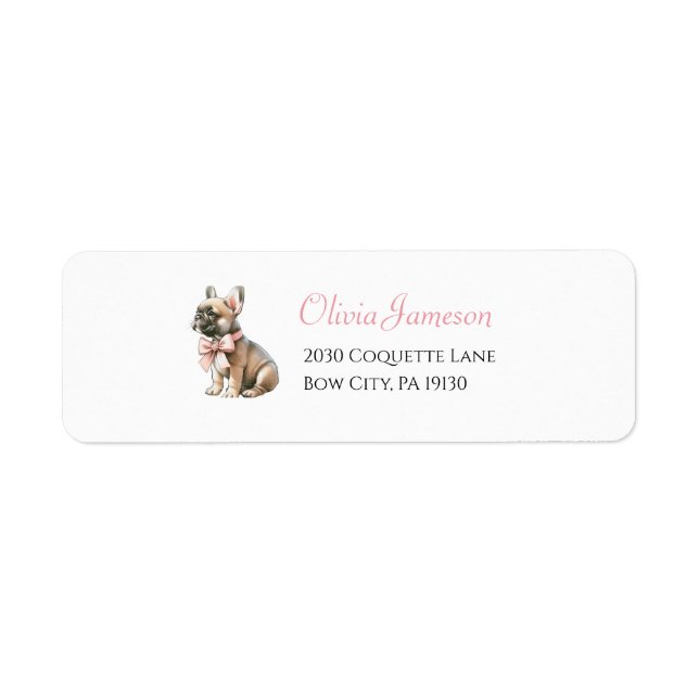 Coquette Frenchie, Parisian Address Label  (Front)