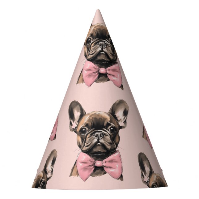 Coquette Frenchie Party Hat (Front)