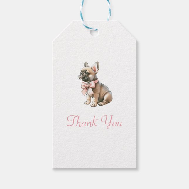 Coquette Frenchie Thank You Gift Tags (Front)