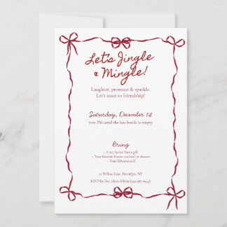 Coquette Friendsmas Party Invitation