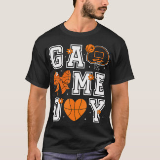 Coquette Game Day Basketball Mama Mom Basketball S T-Shirt